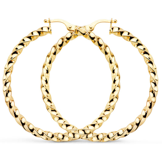 9K AROS ORO AMARILLO HUECOS RELIADOS BRILLO 41X3 MM