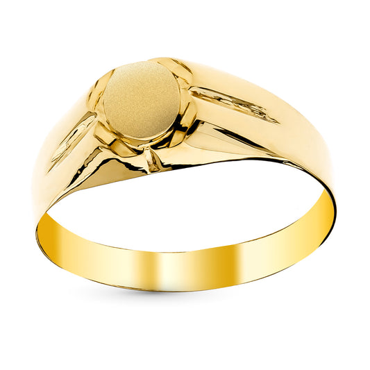 9K SELLO BEBE ORO AMARILLO HUECO TALLADO. ZONA GRABADO: 4,5 MM