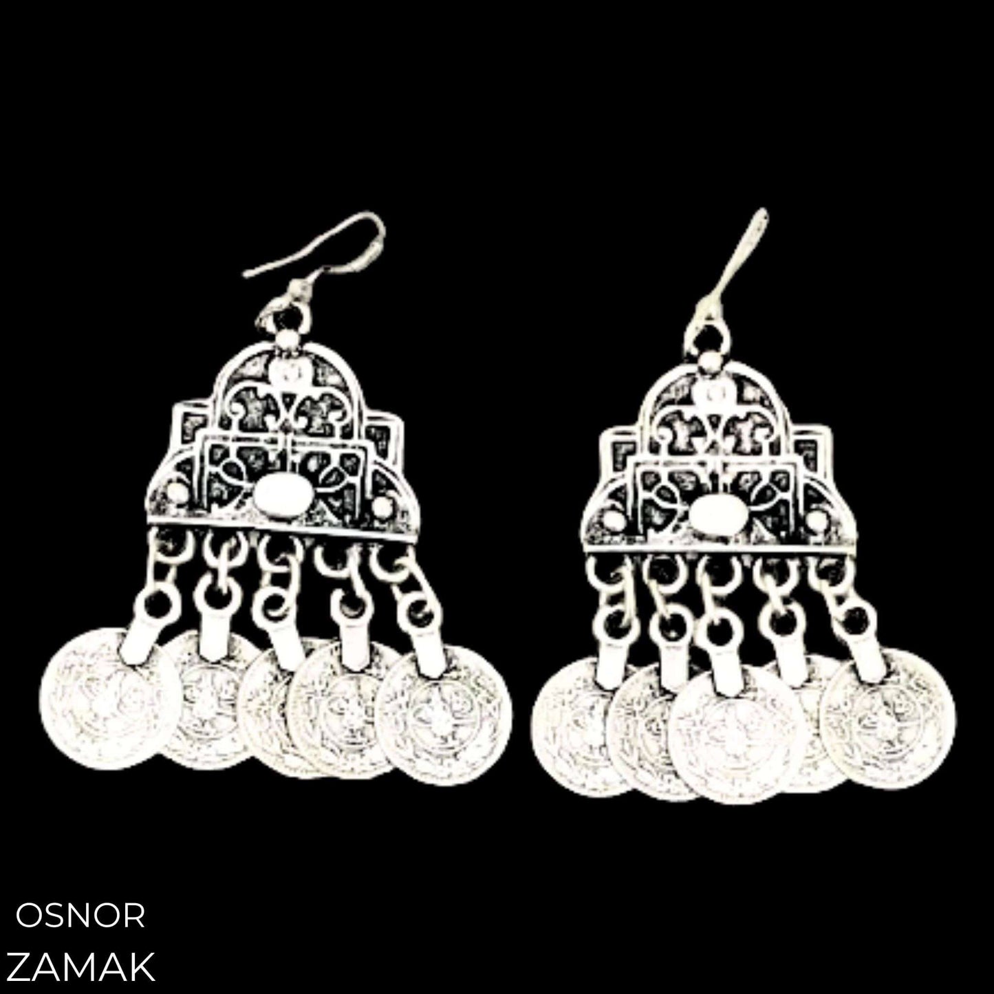 PENDIENTES ZAMAK CON MONEDAS
