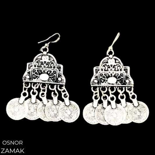 PENDIENTES ZAMAK CON MONEDAS
