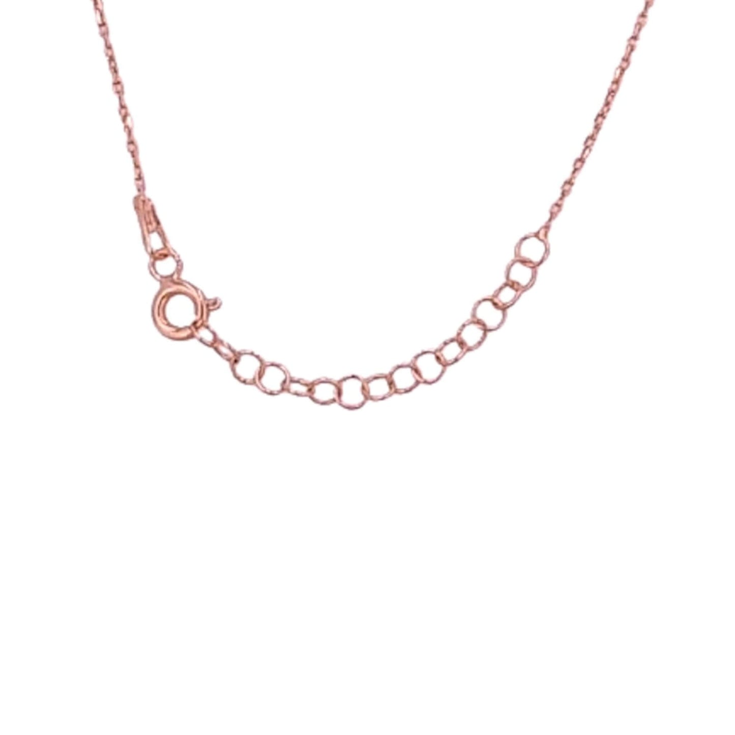 Parte del cierre  de la gargantilla plata rosa mujer. Joyeria Osnor