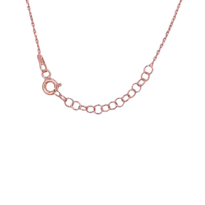Parte del cierre  de la gargantilla plata rosa mujer. Joyeria Osnor