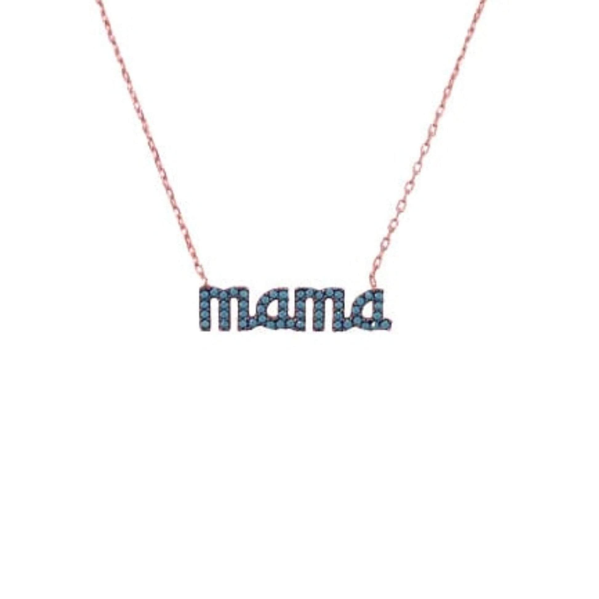 Collar Gargantilla Mamá Plata 925 Acabado en Oro Rosa con Turquesas Naturales- joyeria osnor