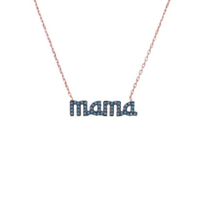 Collar Gargantilla Mamá Plata 925 Acabado en Oro Rosa con Turquesas Naturales- joyeria osnor