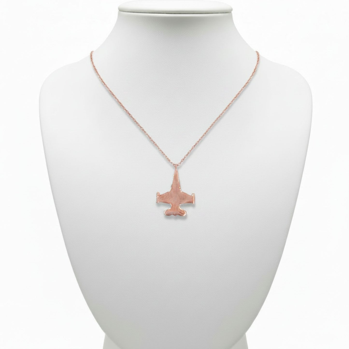 Collar Gargantilla Avión Plata Rosa Liso Brillante
