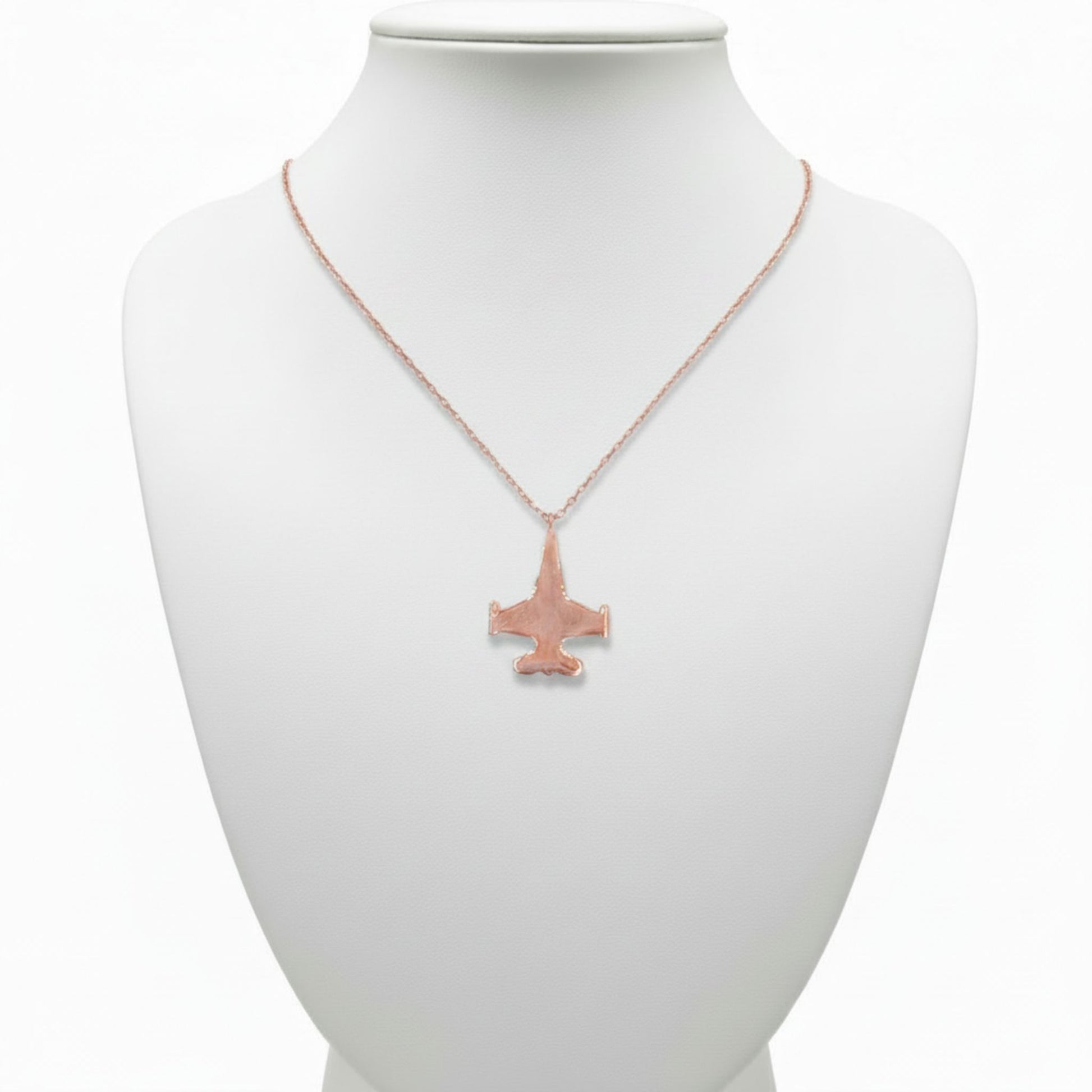 Collar Gargantilla Avión Plata Rosa Liso Brillante