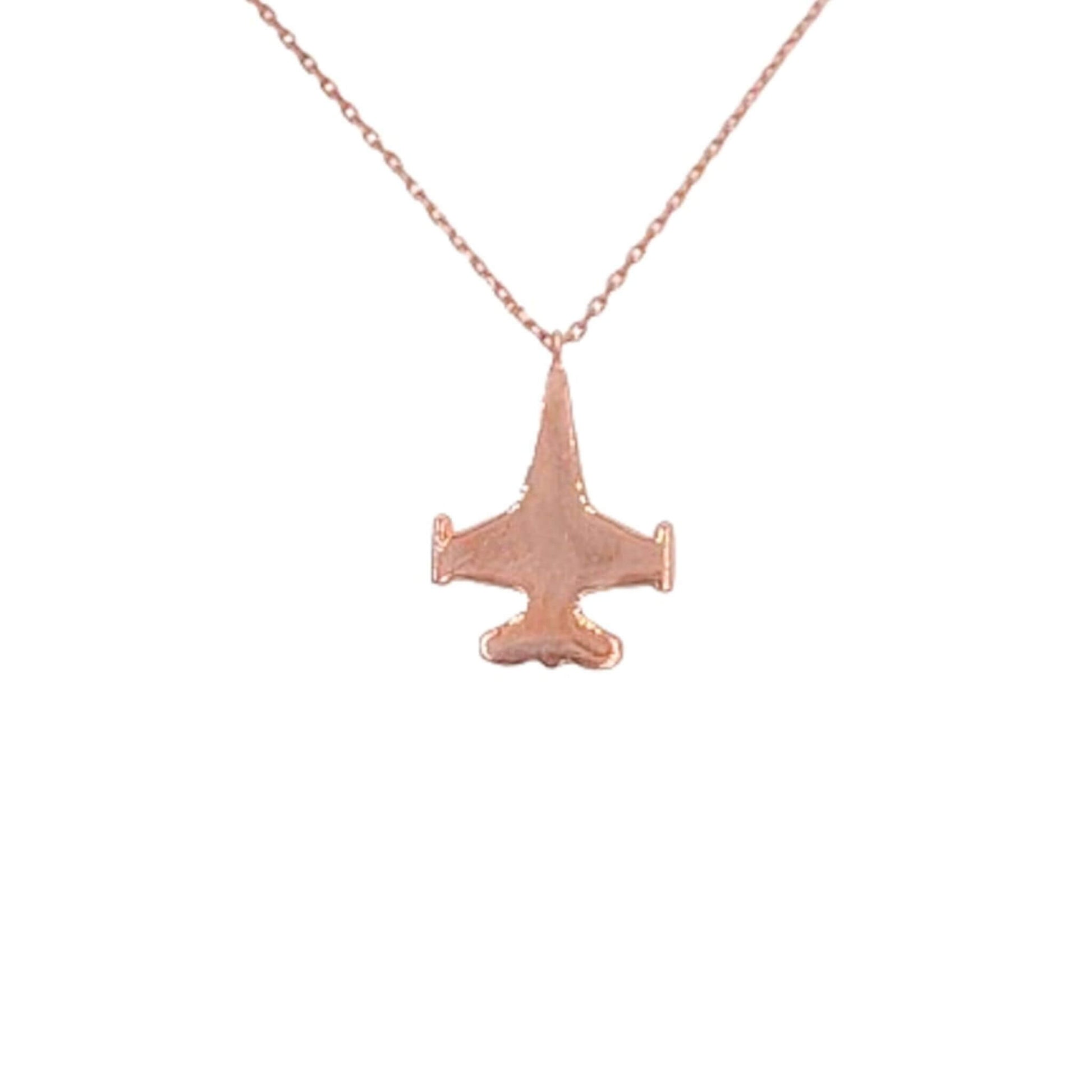 Collar Gargantilla Avión Plata Rosa Liso Brillante