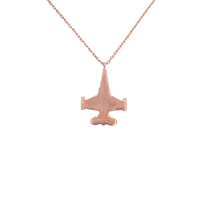 Collar Gargantilla Avión Plata Rosa Liso Brillante