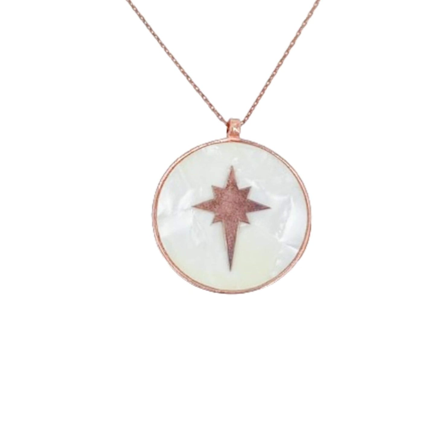 Collar Gargantilla Nácar Estrella Polar Plata Rosa. Joyeria Osnor