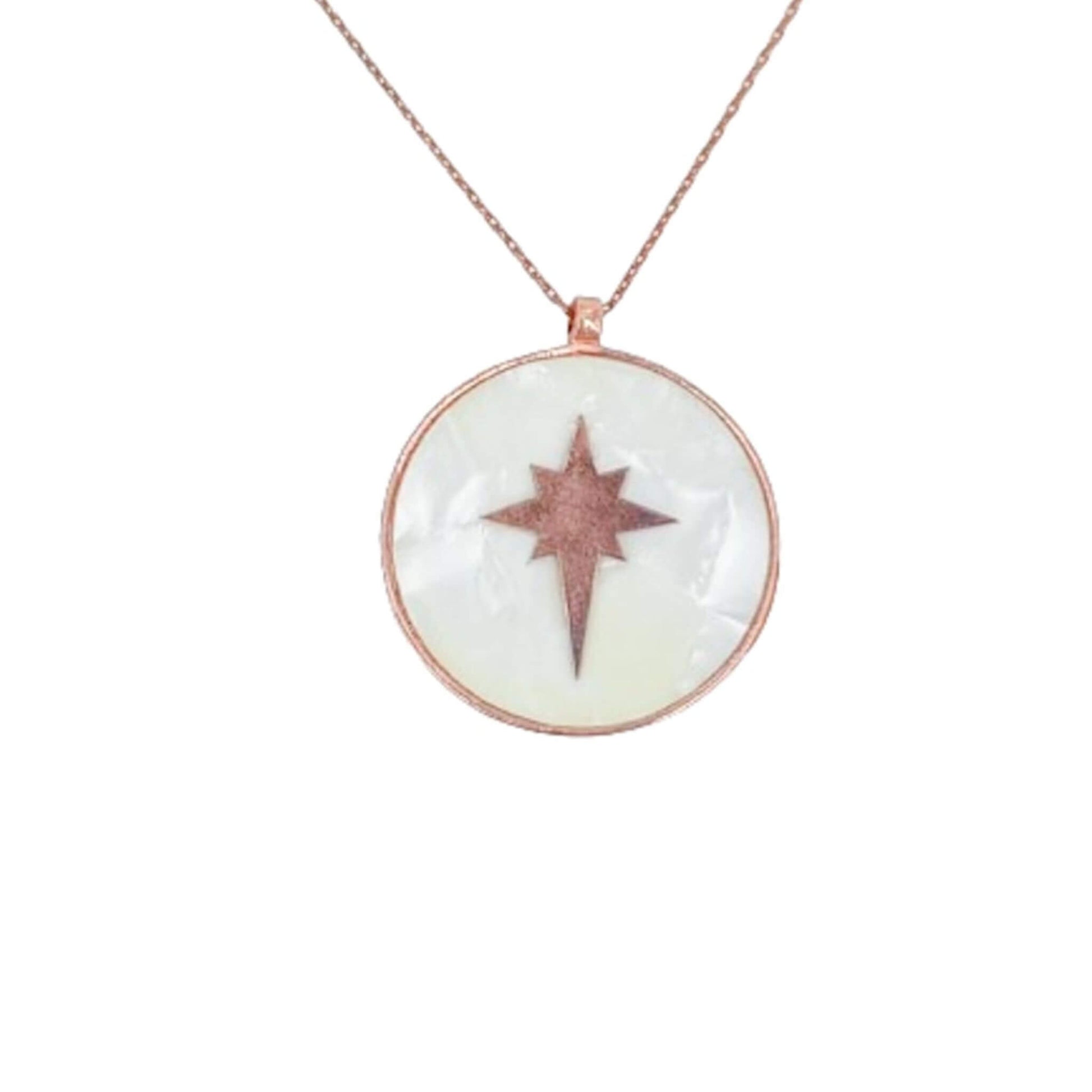 Collar Gargantilla Nácar Estrella Polar Plata Rosa. Joyeria Osnor