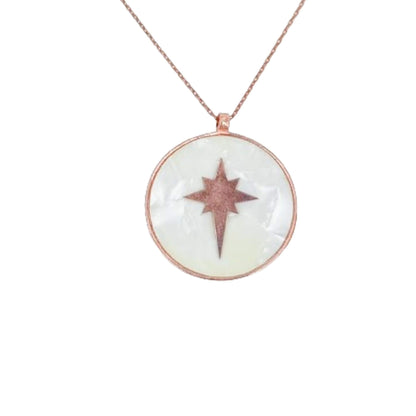 Collar Gargantilla Nácar Estrella Polar Plata Rosa. Joyeria Osnor