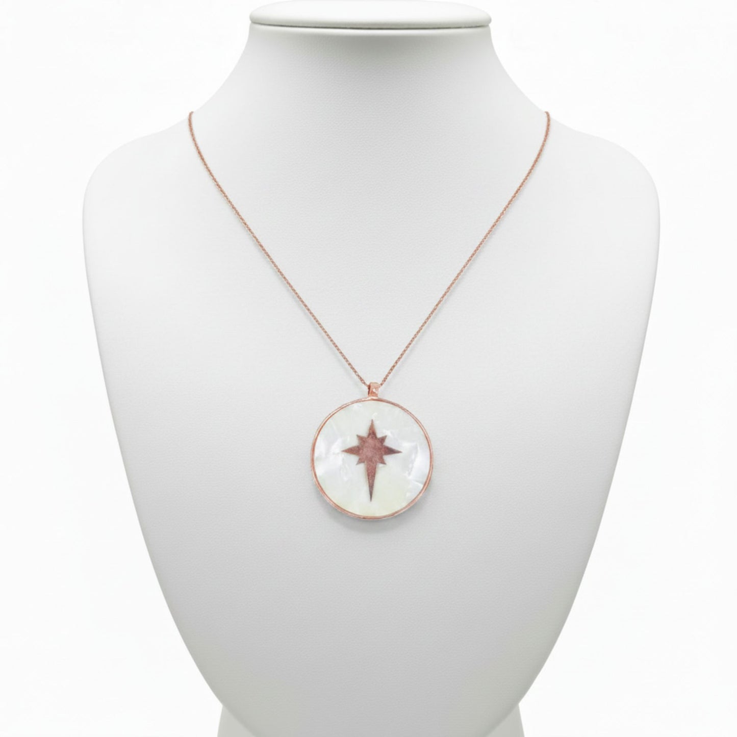 Collar Gargantilla Nácar Estrella Polar Plata Rosa. Loyeria Osnor