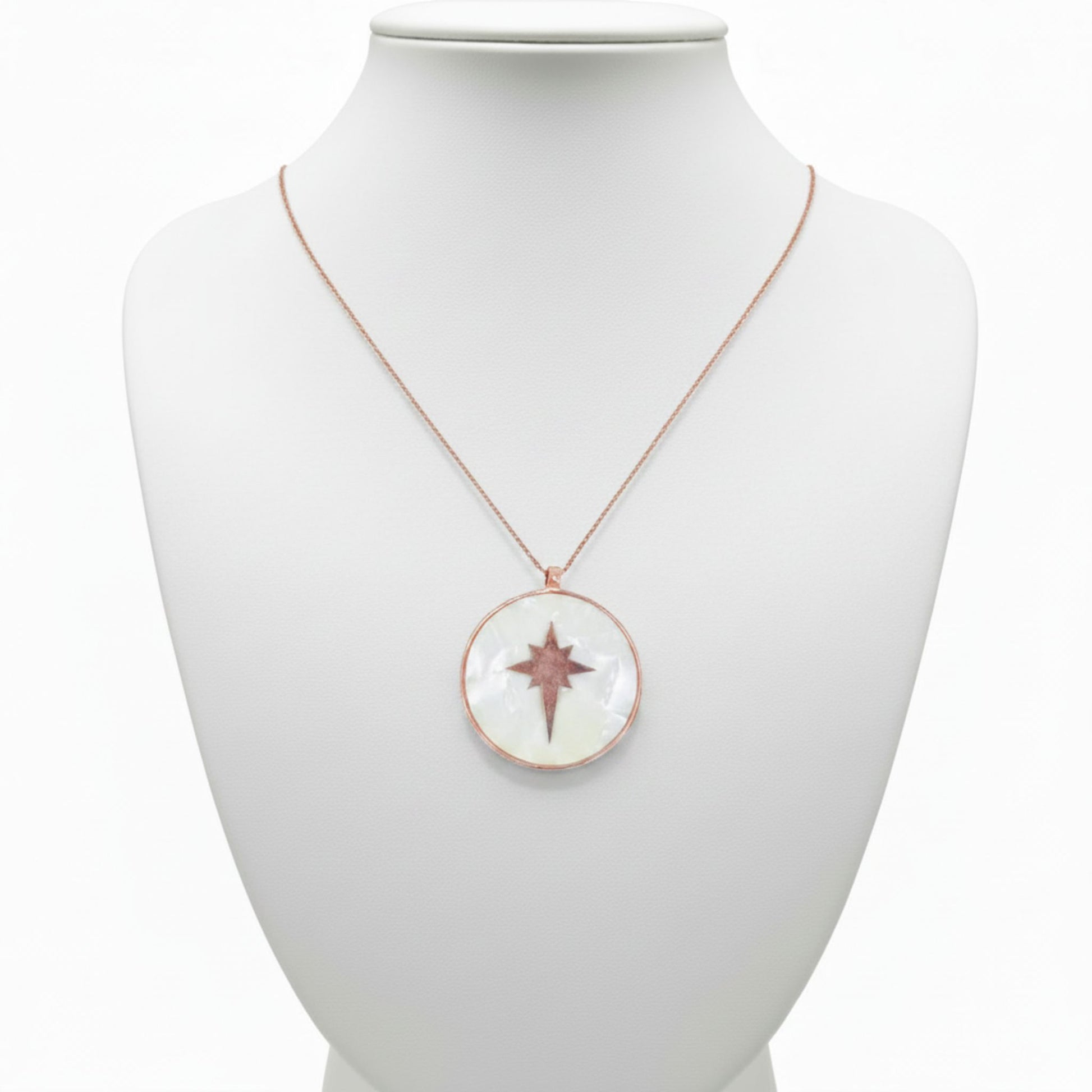 Collar Gargantilla Nácar Estrella Polar Plata Rosa. Loyeria Osnor