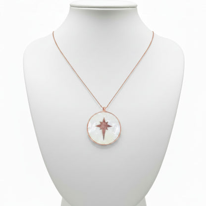 Collar Gargantilla Nácar Estrella Polar Plata Rosa. Loyeria Osnor