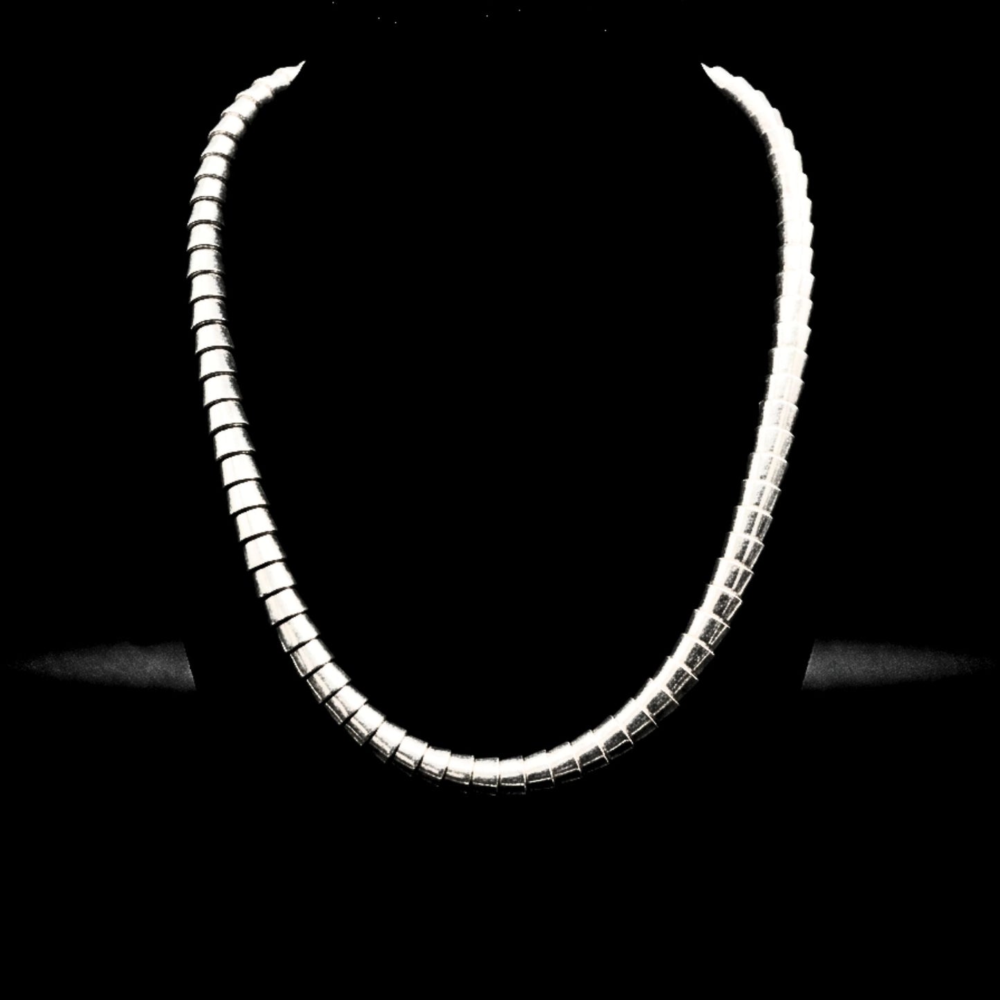 Collar zamak hipoalergénico unisex plateado Joyeria Osnor Zamak