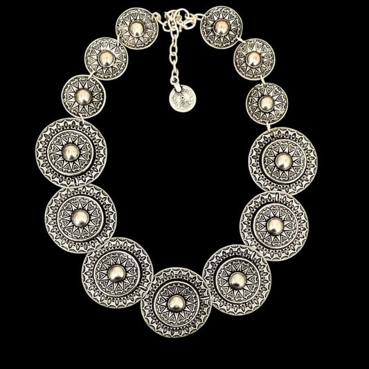 Collar Zamak medallones plateados hipoalergénico mujer Osnor Zamak 
