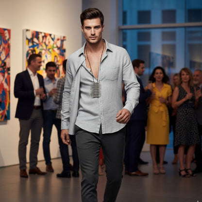 Collar Zamak Barras Horizontales Unisex