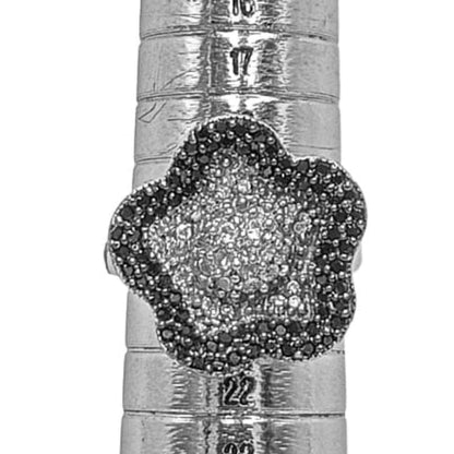 ANILLO PLATA ACABADO EN RODIO Y CIRCONITAS