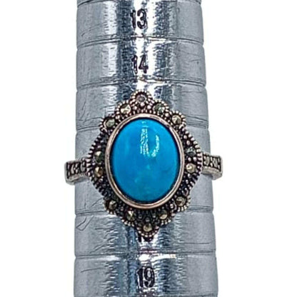 ANILLO PLATA ACABADO EN PLATEADO Y PIEDRA NATURAL