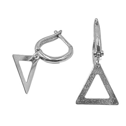 PENDIENTES PLATA ACABADO EN RODIO LISO BRILLO
