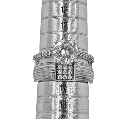 SOLITARIO  PLATA ACABADO EN RODIO Y CIRCONITAS