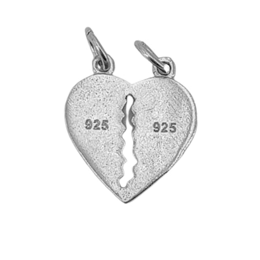 COLGANTE CORAZON PLATA ACABADO EN PLATEADO