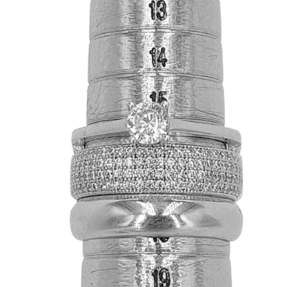 SOLITARIO PLATA ACABADO EN RODIO Y CIRCONITAS