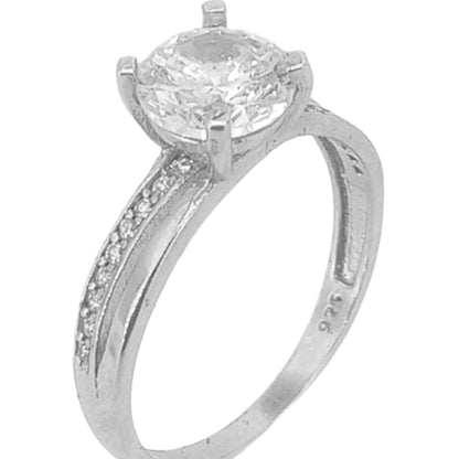 SOLITARIO PLATA ACABADO EN RODIO Y CIRCONITAS