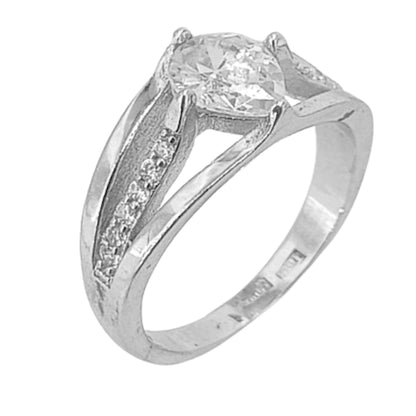 SOLITARIO PLATA ACABADO EN RODIO Y CIRCONITAS