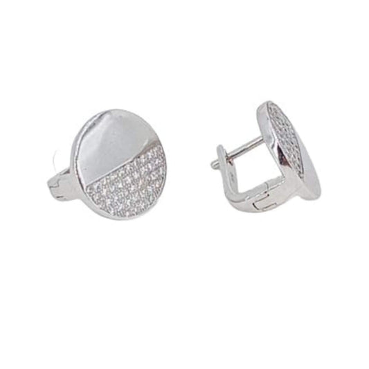 SILVER EARRINGS WITH RHODIUM FINISH AND ZIRCONIAS