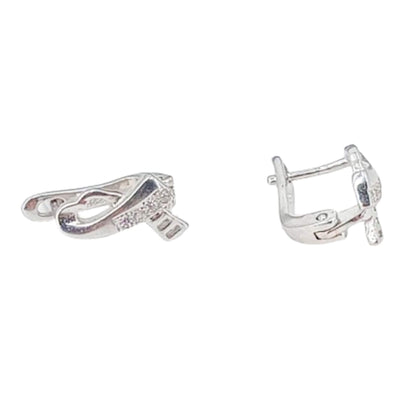 PENDIENTES PLATA ACABADO EN RODIO Y CIRCONITAS
