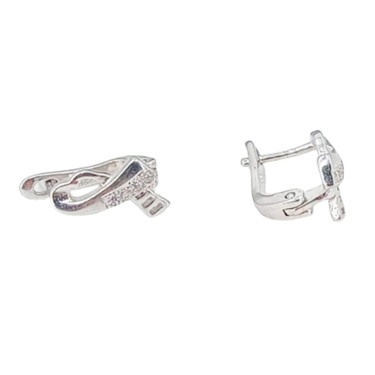 PENDIENTES PLATA ACABADO EN RODIO Y CIRCONITAS