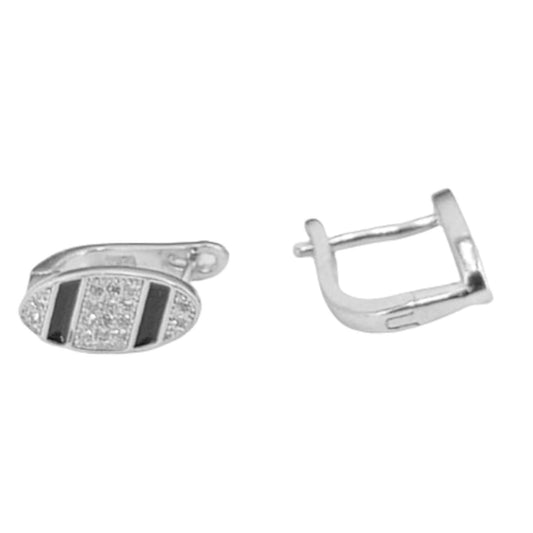 PENDIENTES PLATA ACABADO EN RODIO Y CIRCONITAS