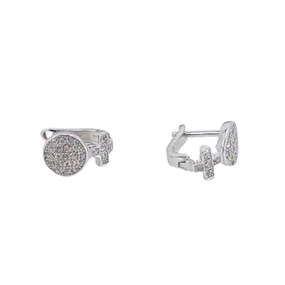 PENDIENTES PLATA ACABADO EN RODIO Y CIRCONITAS