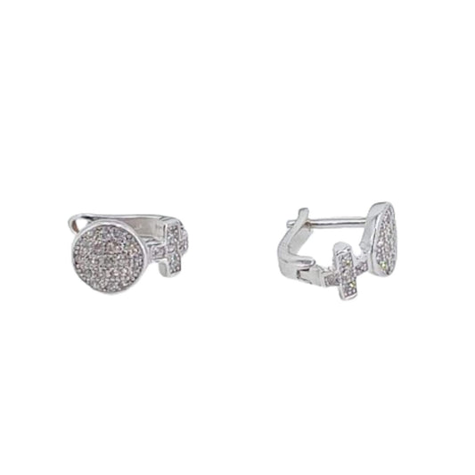 PENDIENTES PLATA ACABADO EN RODIO Y CIRCONITAS