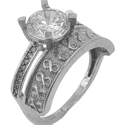 SOLITARIO PLATA ACABADO EN RODIO Y CIRCONITAS