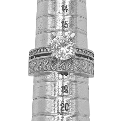 SOLITARIO PLATA ACABADO EN RODIO Y CIRCONITAS