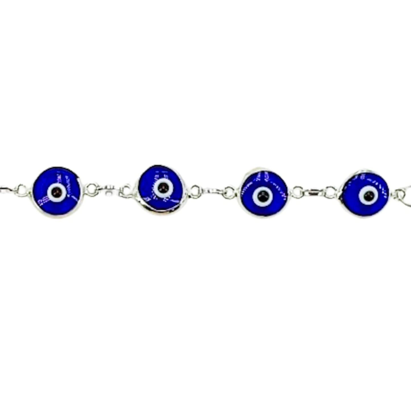 PULSERA  OJO TURCO PLATA ACABADO EN PLATEADO Y CRISTAL