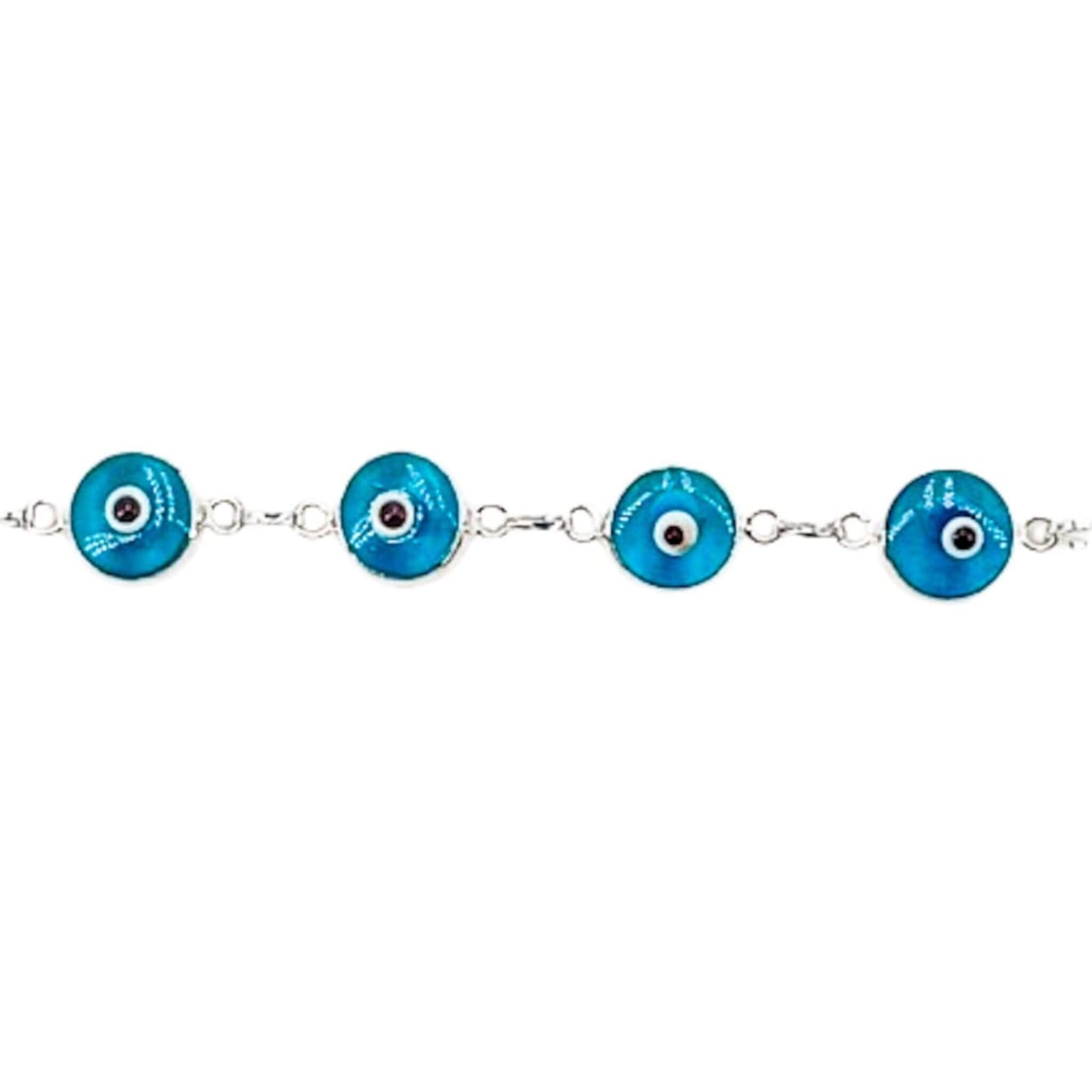 PULSERA PLATA OJO TURCO ACABADO EN PLATEADO