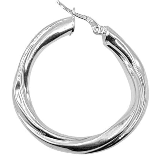 SILVER EARRINGS WITH RHODIUM FINISH, BRIGHT ENGRAVED