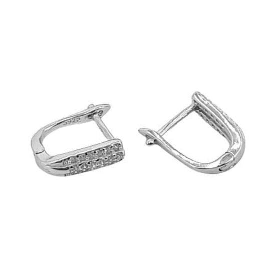 SILVER EARRINGS WITH RHODIUM FINISH AND ZIRCONIAS