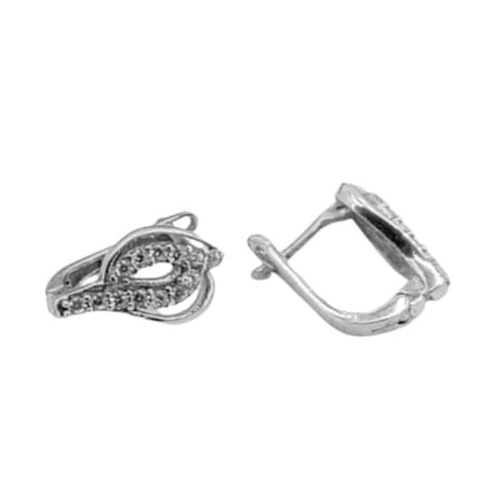 SILVER EARRINGS WITH RHODIUM FINISH AND ZIRCONIAS