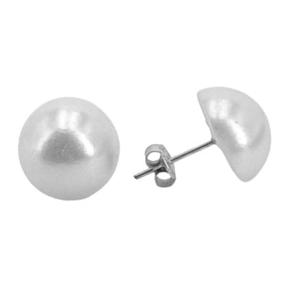 PENDIENTES PLATA Y MEDIA PERLA ACABADO EN PLATEADO
