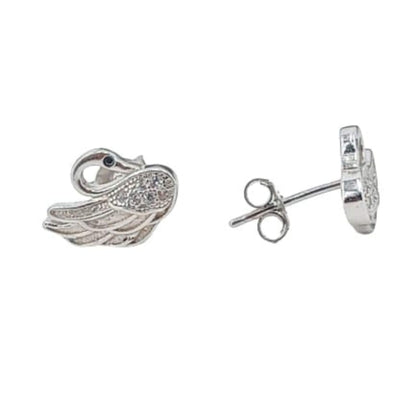 PENDIENTES PLATA ACABADO EN RODIO Y CIRCONITAS