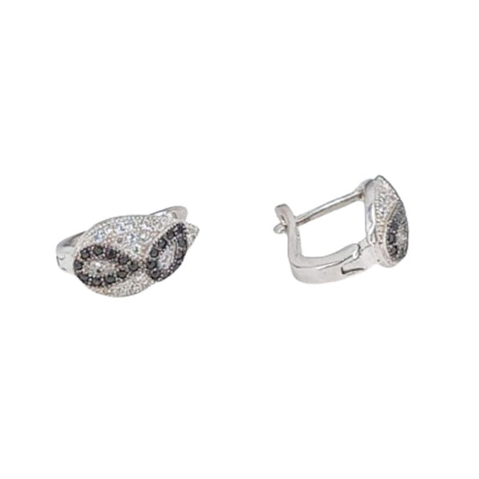 SILVER EARRINGS WITH RHODIUM FINISH AND ZIRCONIAS