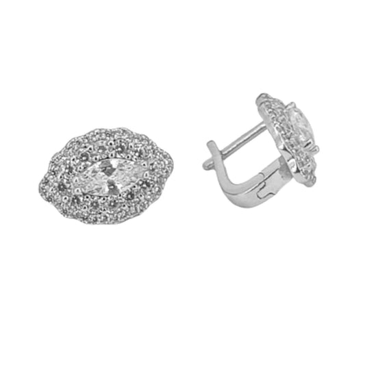 SILVER EARRINGS WITH RHODIUM FINISH AND ZIRCONIAS