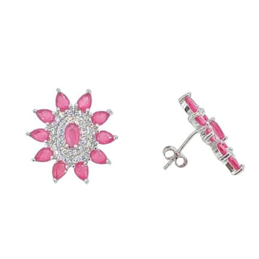 SILVER EARRINGS WITH RHODIUM FINISH AND ZIRCONIAS