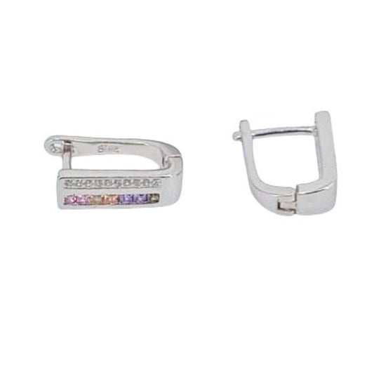 SILVER EARRINGS WITH RHODIUM FINISH AND ZIRCONIAS