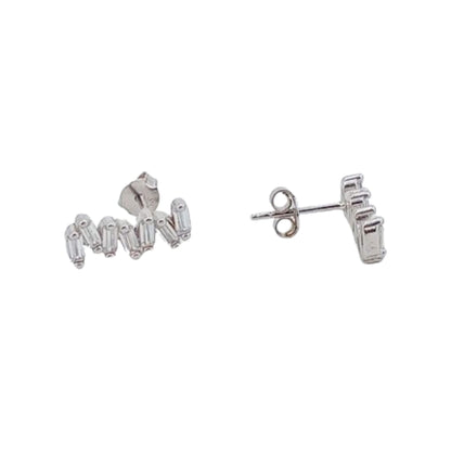 PENDIENTES PLATA ACABADO EN RODIO CIERRE PRESION Y CIRCONITAS