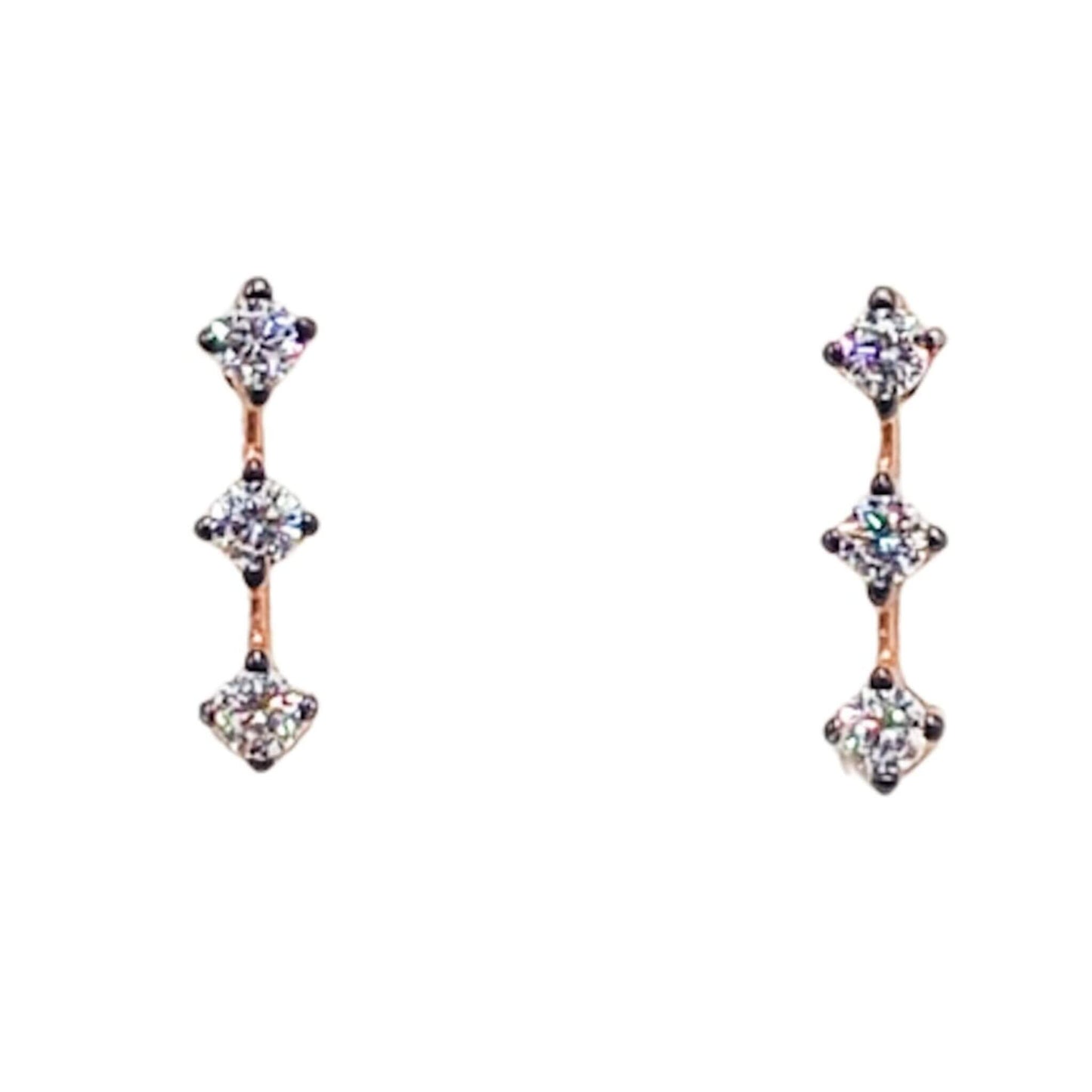 CONJUNTO PLATA ACABADO EN ROSA Y CIRCONITAS